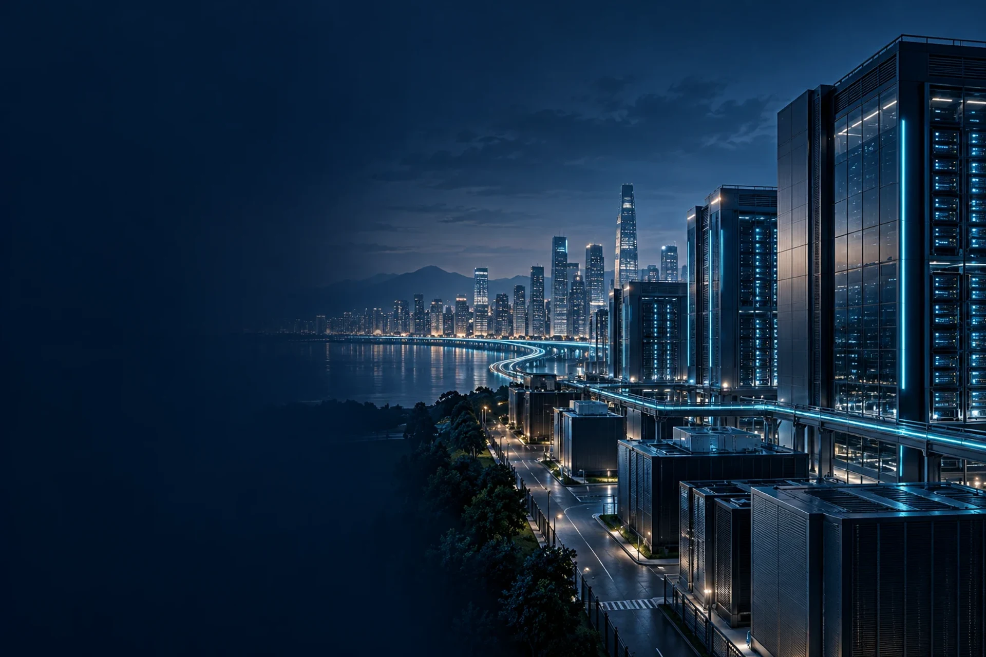 Composição conceitual de infraestrutura cloud conectada à cidade